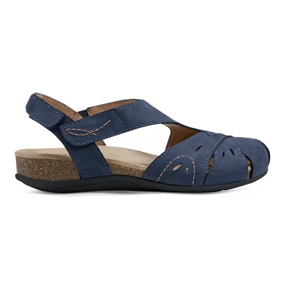 EARTH Origins Birdine Dark Blue Nubuck Leather Sandals Size 9M - Picture 2 of 5